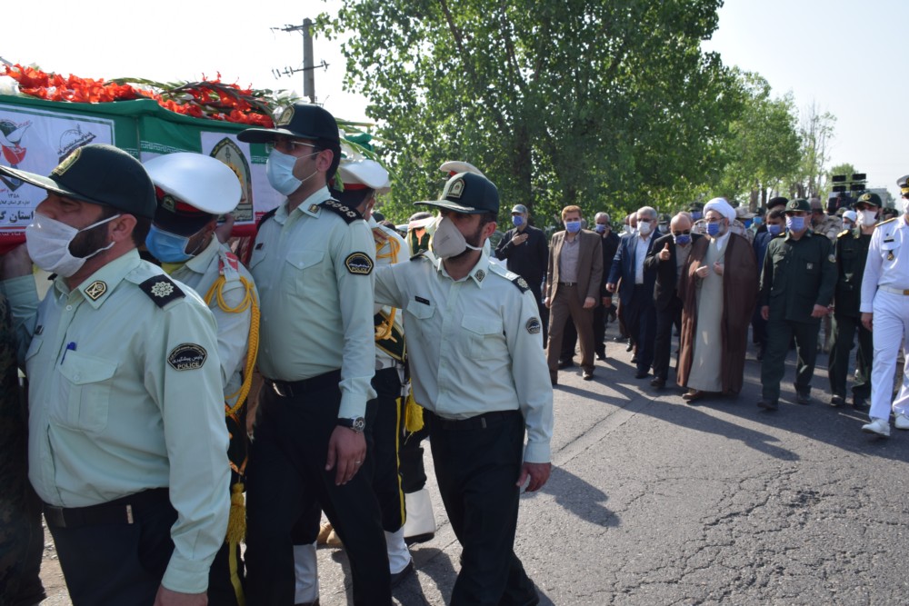 تشییع مرزبان شهید “افشین آشناور” در ستاد فرماندهی انتظامی گیلان + گزارش تصویری